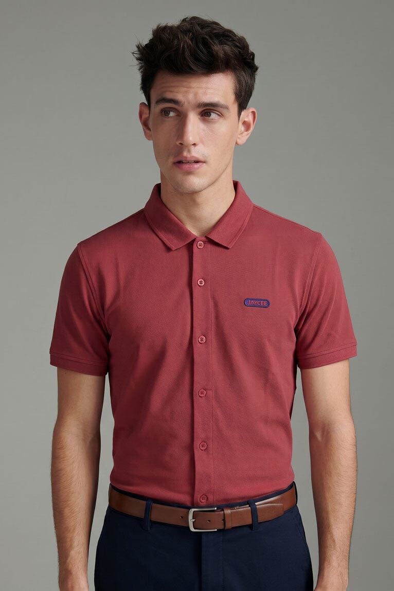 Jay Cee Men's Pique Casual Shirt