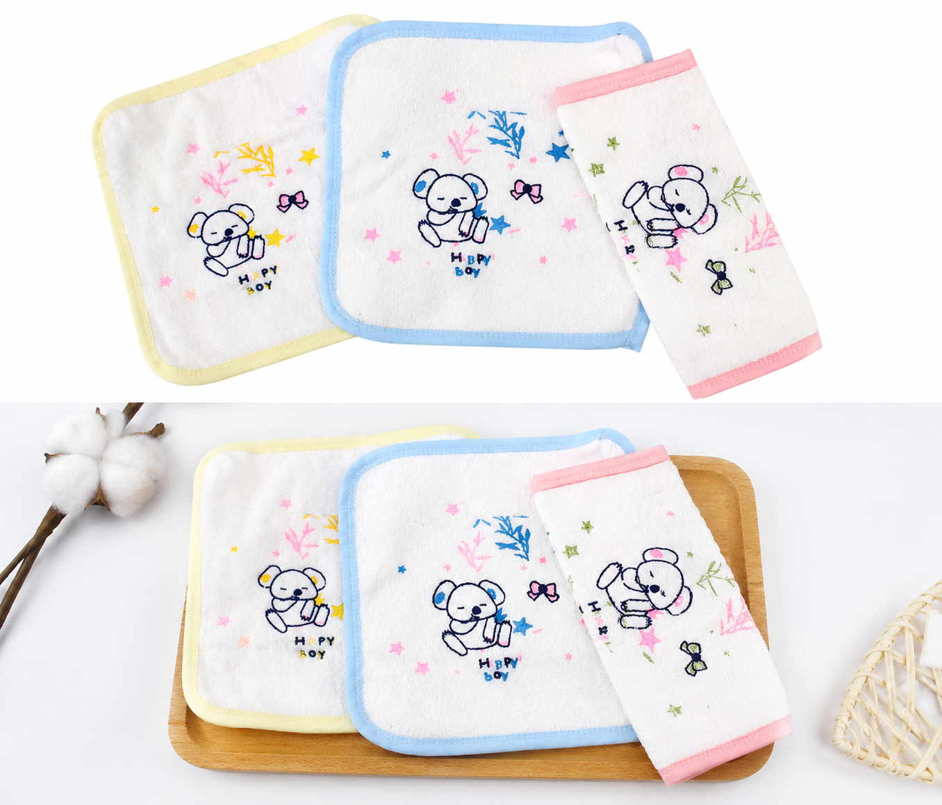 Baby Soft Washcloth & Handkerchief – 3-Piece Set