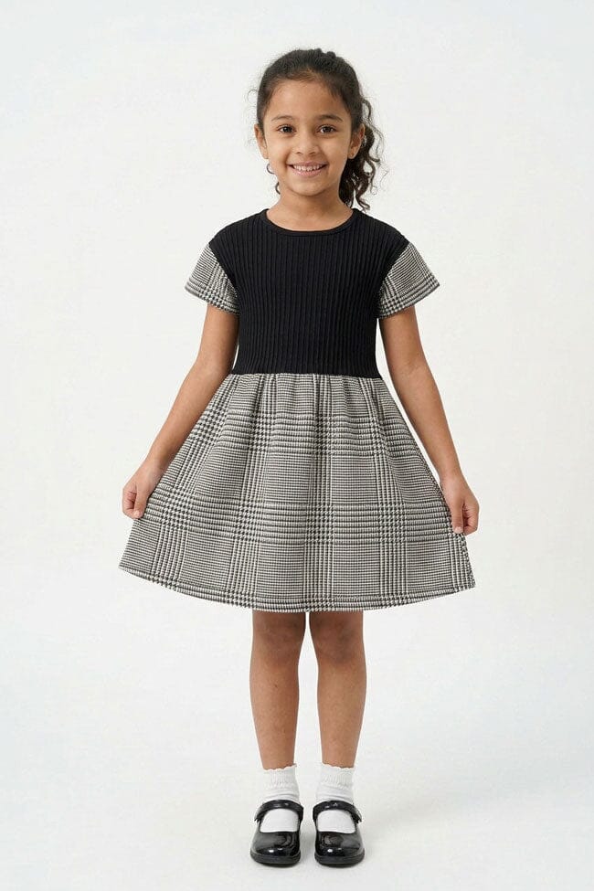 Girl's Houndstooth Pattern Frock