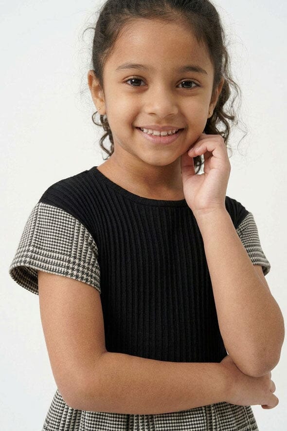 Girl's Houndstooth Pattern Frock