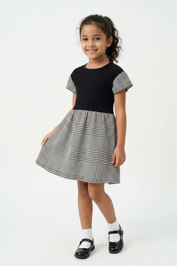 Girl's Houndstooth Pattern Frock