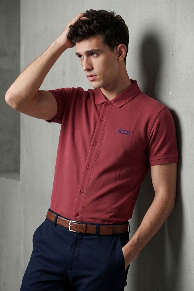 Jay Cee Men's Pique Casual Shirt