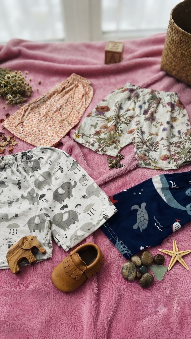 Baby Cotton Bloomers – Soft Printed Diaper Cover Shorts (0–3 Years)
